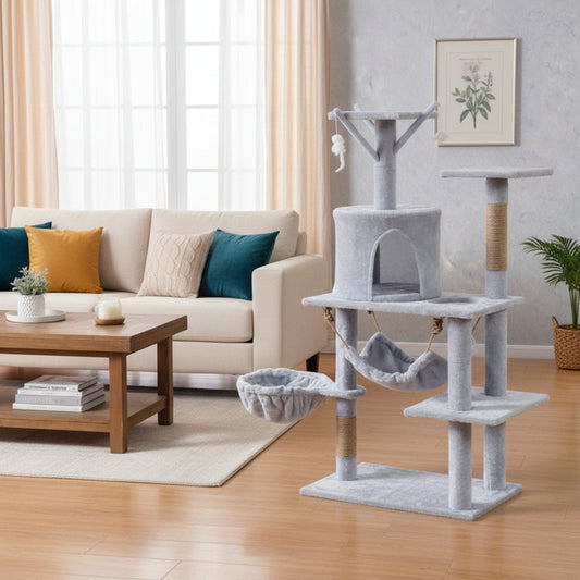 Cat Tree Scratching Post with Mouse 125CM dealonline.co.nz