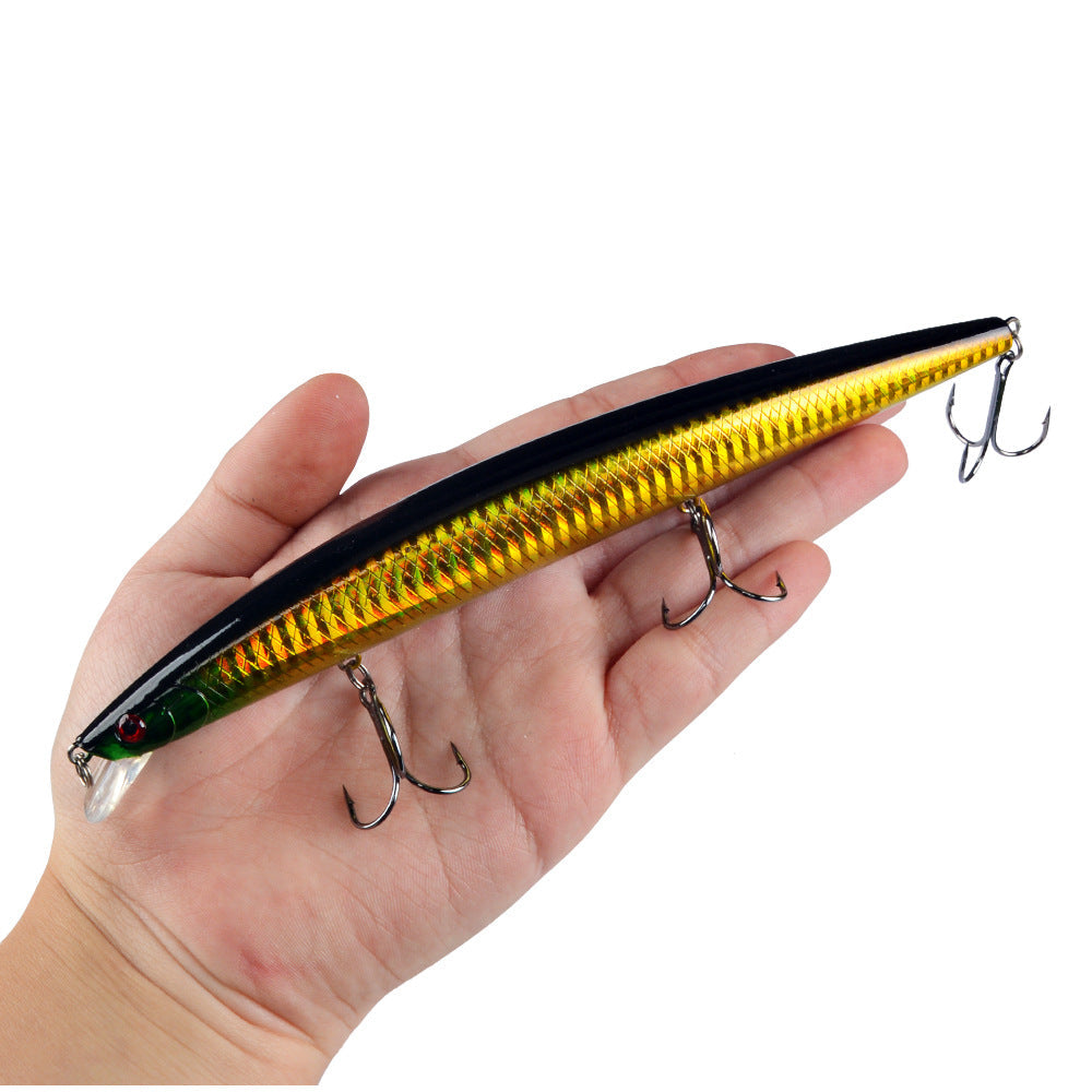 Set of 10 large 18cm hard fishing lures with treble hooks, lifelike design for freshwater and saltwater fishing by dealonline.co.nz