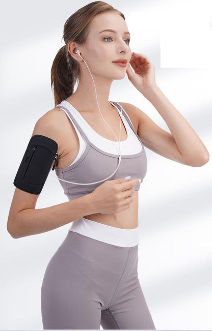 Waterproof Running Armband Phone Holder – 2 Pocket Sports Wrist Wallet for Gym & Outdoor Exercise (Fits up to 6.8” phone) ECOTREK