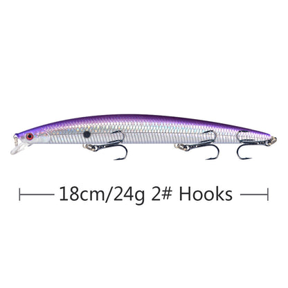 10pcs large fishing lures by dealonline.co.nz, 18cm hard bait lures with treble hooks, featuring lifelike fish design
