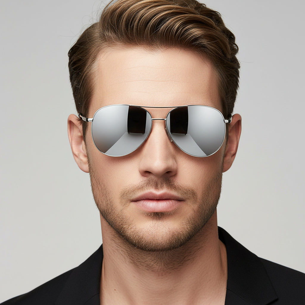 HD Polarized lens Sunglasses Anti-Blue Ray - Silver dealonline.co.nz