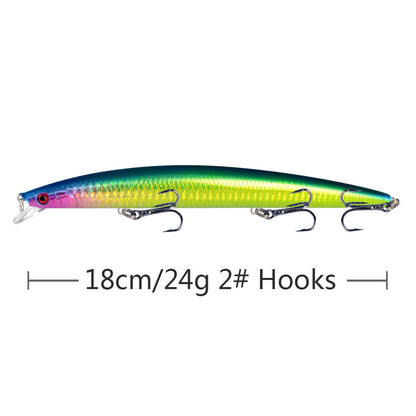 Set of 10 large 18cm dealonline.nz fishing lures with treble hooks, lifelike hard bait lures for freshwater and saltwater fishing
