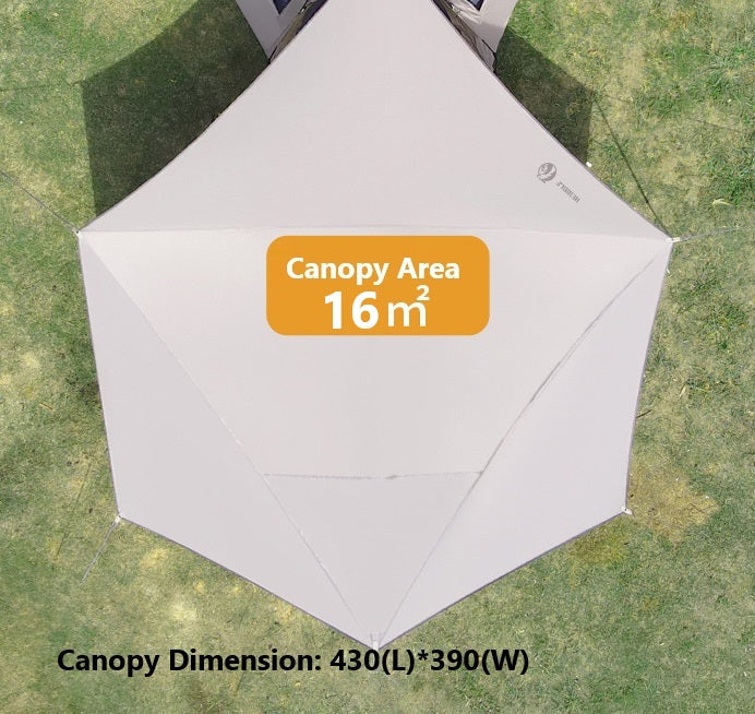 Pop-up Hexagonal Double-Layer Waterproof Tent + Winged Canopy ECOTREK