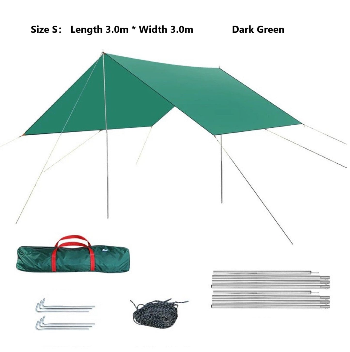 Square Sun Shade Sail – Waterproof Outdoor Canopy for Garden, Patio, and Parties ECOTREK