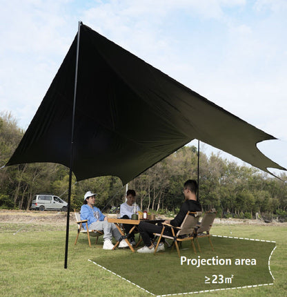 Camping Black-Glue Coating Canopy – Portable Beach & Outdoor Sun Shelter ECOTREK
