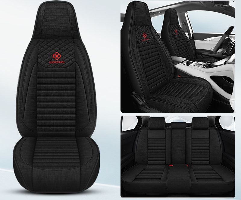 Sport Style Synthetic Linen/Flax Breathable Bucket Car Seat Covers Full Set dealonline.co.nz