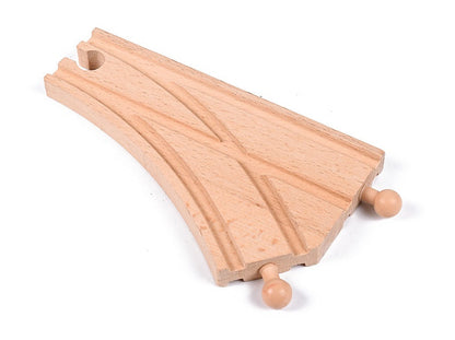 Wooden railway track toy set with manual control cars, 78 pieces, for early educational play by dealonline.co.nz