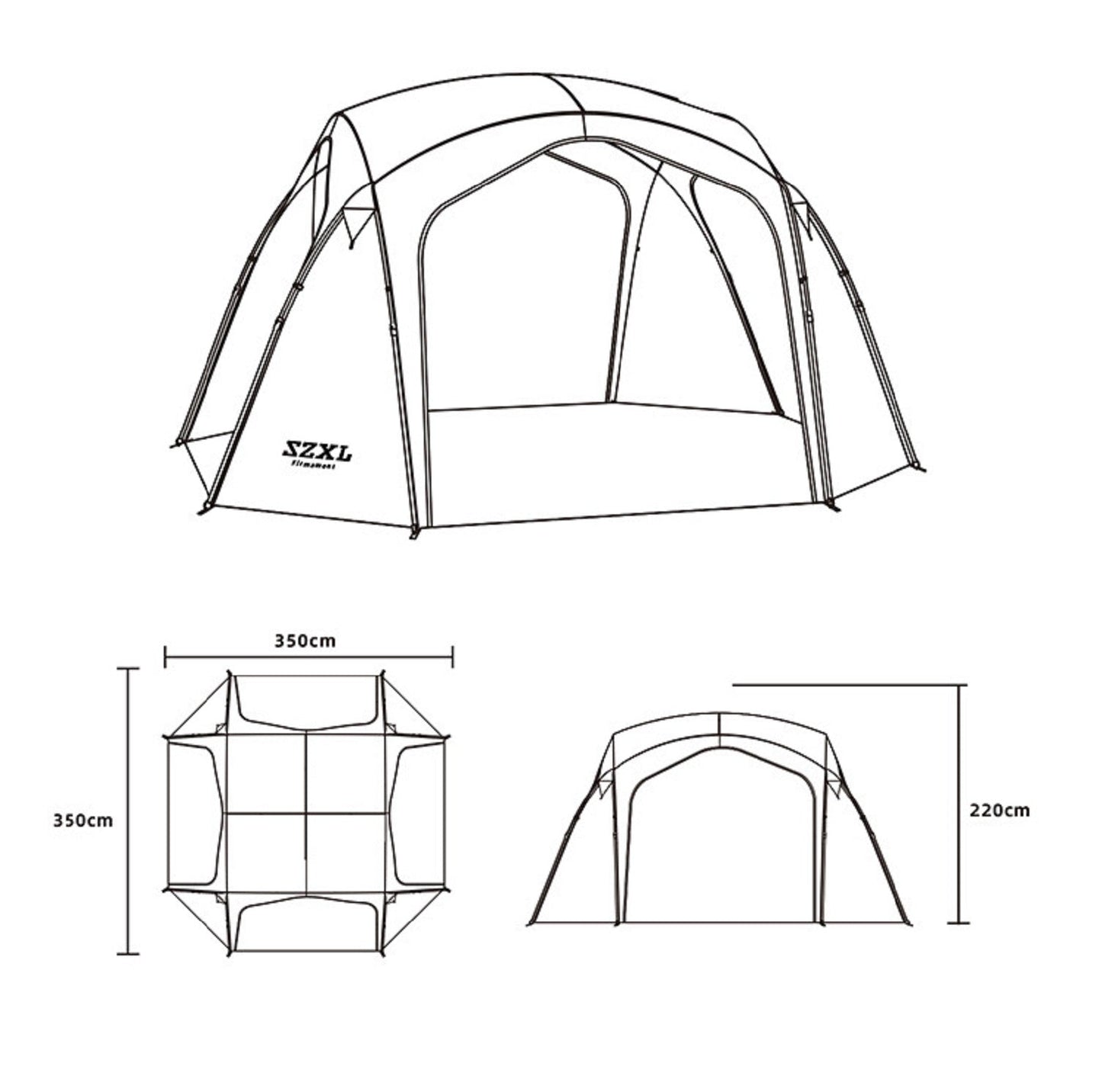 Automatic Dome Canopy & Tent – Includes 4 Side Walls and 1 Groundsheet ECOTREK