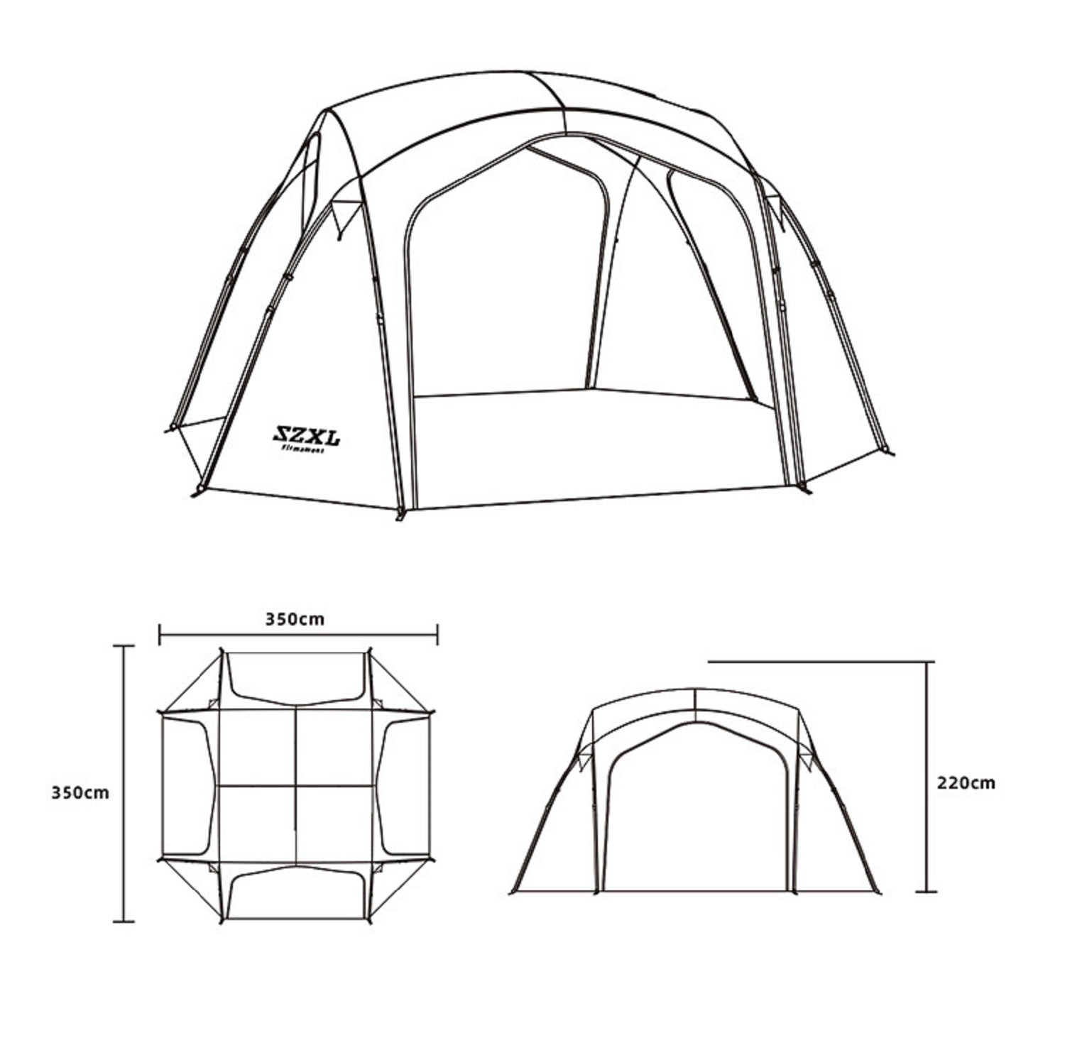 Automatic Dome Canopy & Tent – Includes 4 Side Walls and 1 Groundsheet ECOTREK
