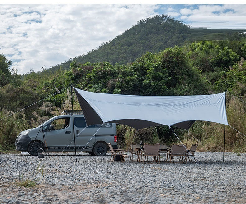 Camping Black-Glue Coating Canopy – Portable Beach & Outdoor Sun Shelter ECOTREK