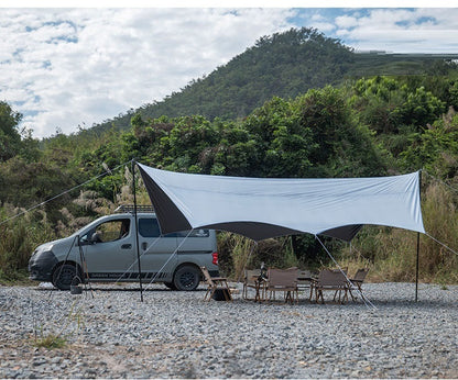 Camping Black-Glue Coating Canopy – Portable Beach & Outdoor Sun Shelter ECOTREK