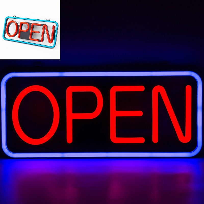 OPEN Sign Neon LED Flashing & Remote Control Size L 55CM dealonline.co.nz