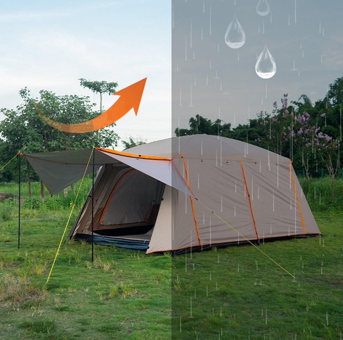 Family Tent –Double layers Waterproof-3 Size Two Colours Aavailable ECOTREK