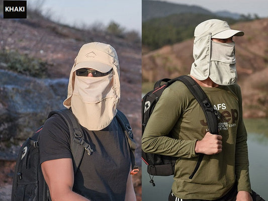 Khaki - Sun Hat Wide Brim Bucket Hats Outdoor Fishing Hiking Cap UV Protection dealonline.co.nz