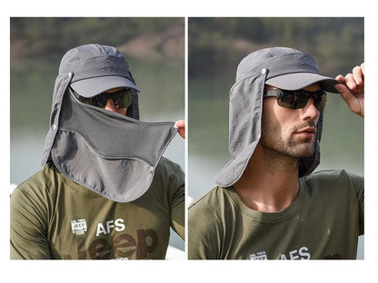 DARK GREY Sun Hat Wide Brim Bucket Hats Outdoor Fishing Hiking Cap UV Protection dealonline.co.nz