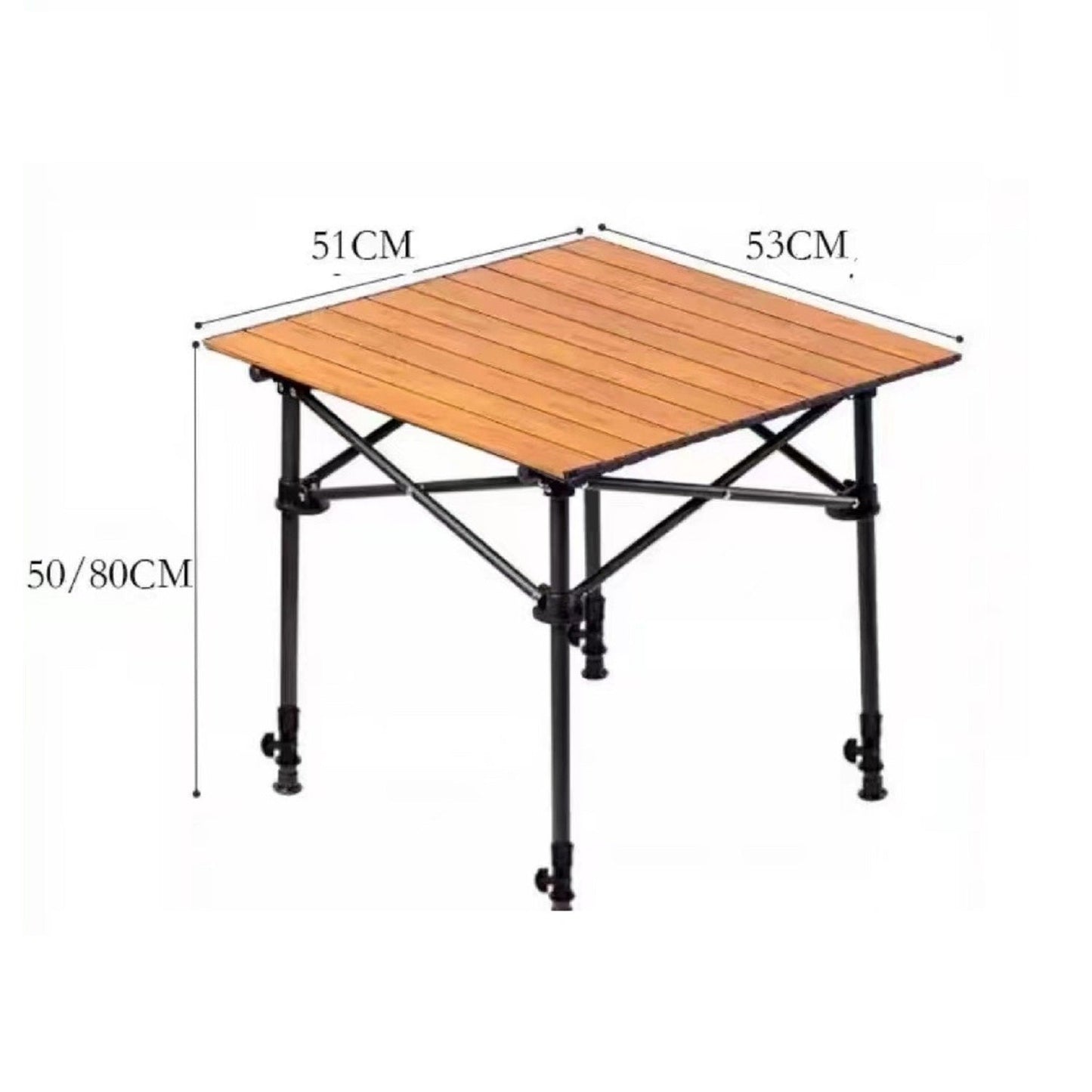 Adjustable Folding Camping Table – Portable Outdoor Table 51cm ECOTREK