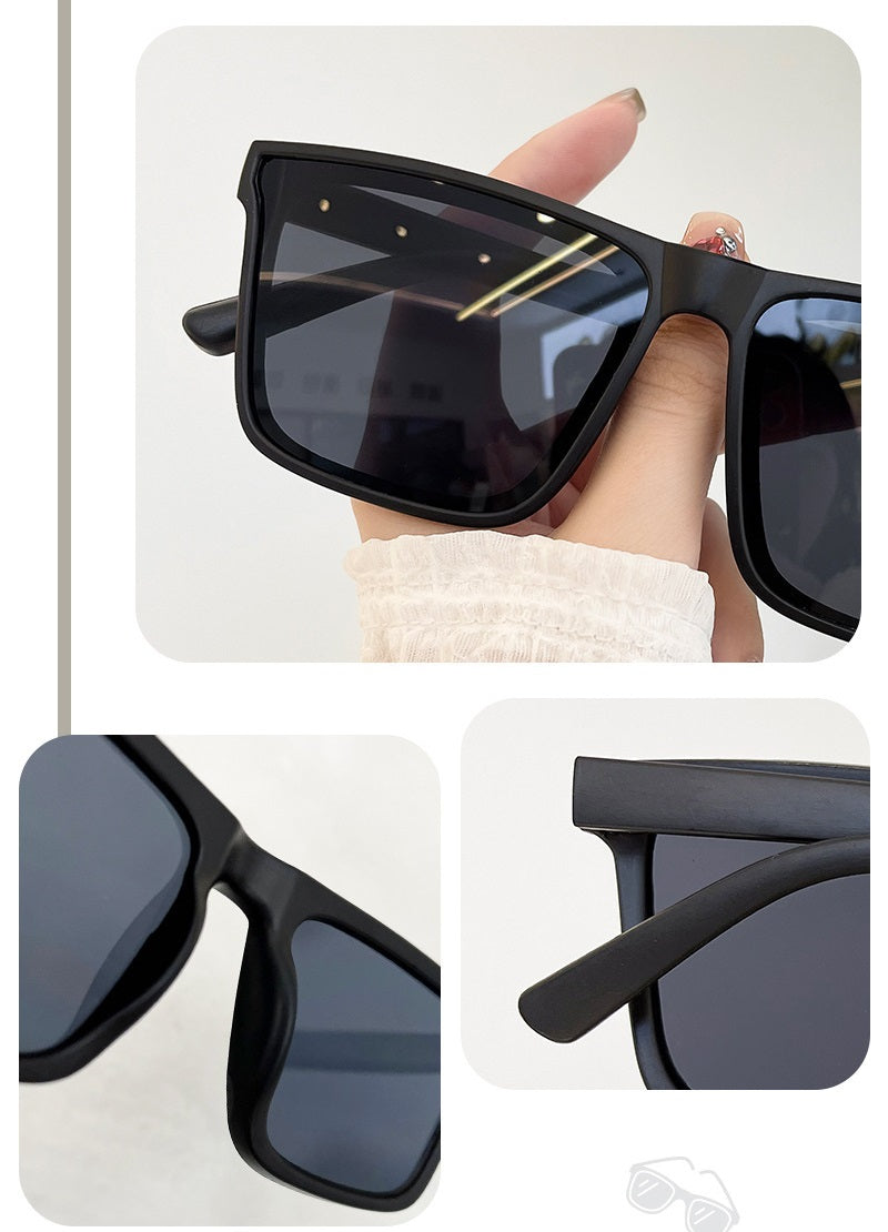 ECOTREK Black Retro Square Sunglasses – Lightweight UV380 Fashion Shades for Men & Women ECOTREK