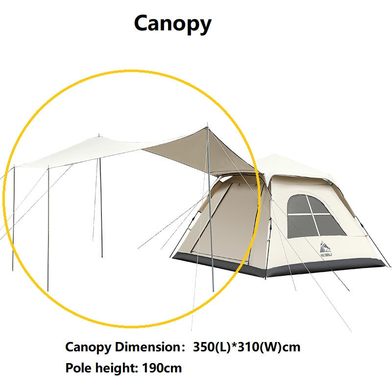 Portable Fully Automatic Waterproof Camping Tent with Canopy for All-Season ECOTREK