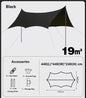 Camping Black-Glue Coating Canopy – Portable Beach & Outdoor Sun Shelter ECOTREK