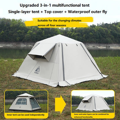 Portable Fully Automatic Waterproof Camping Tent with Canopy for All-Season ECOTREK