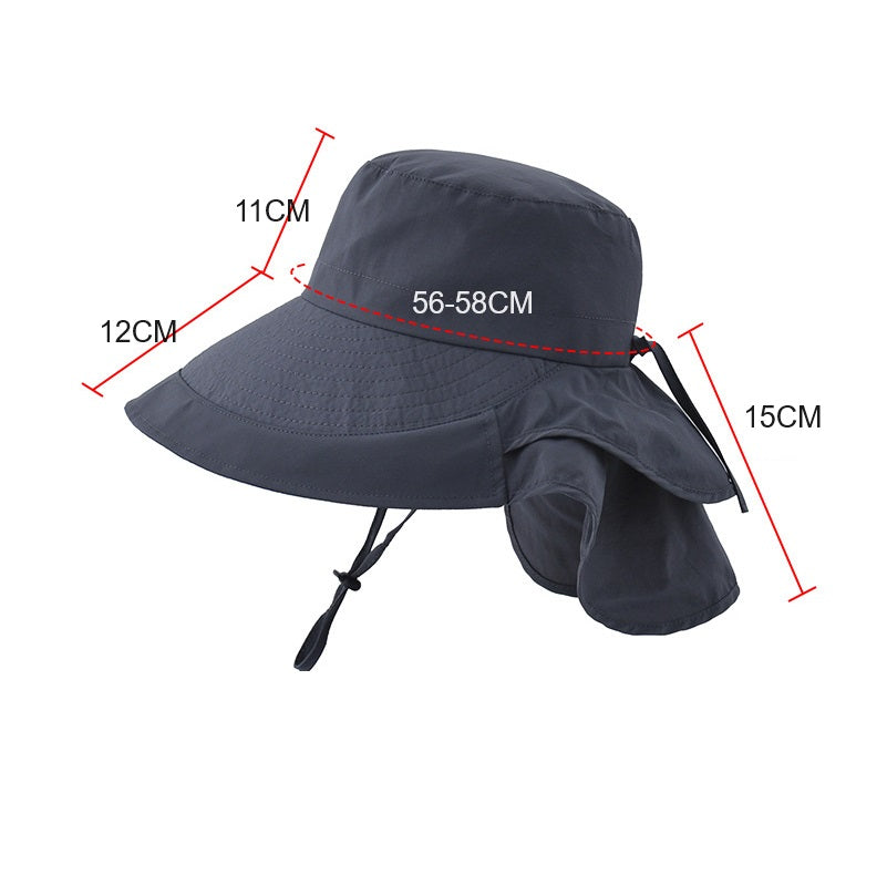GREY Sun Hats Wide Brim Bucket Outdoor Fishing Hiking Cap UV Protection dealonline.co.nz