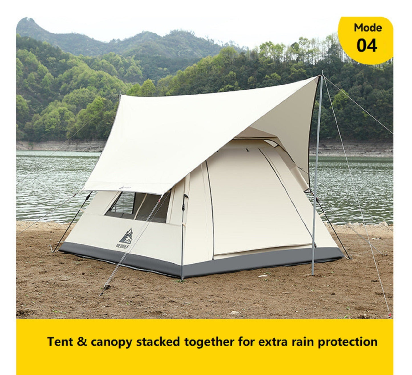 Portable Fully Automatic Waterproof Camping Tent with Canopy for All-Season ECOTREK