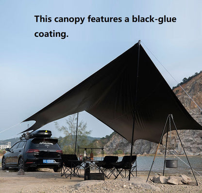 Camping Black-Glue Coating Canopy – Portable Beach & Outdoor Sun Shelter ECOTREK