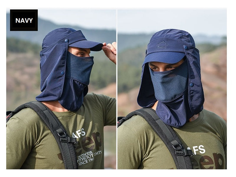 NAVY- Sun Hat Wide Brim Bucket Hats Outdoor Fishing Hiking Cap UV Protection dealonline.co.nz
