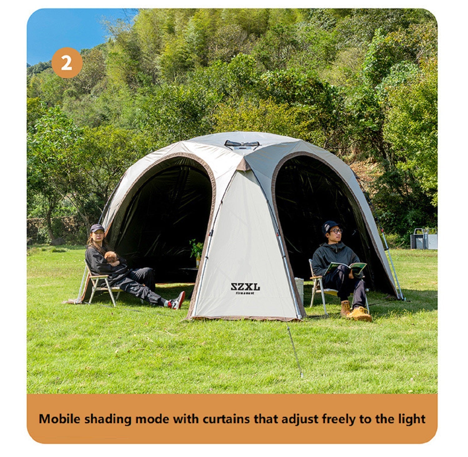 Automatic Dome Canopy & Tent – Includes 4 Side Walls and 1 Groundsheet ECOTREK