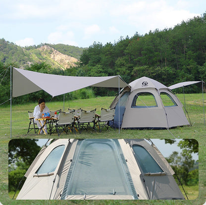Pop-up Hexagonal Double-Layer Waterproof Tent + Winged Canopy ECOTREK