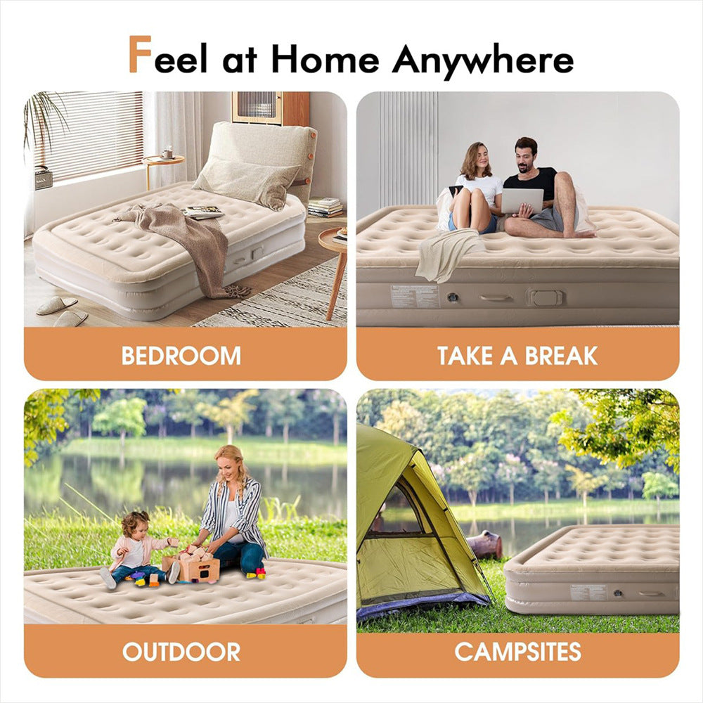 ECOTREK Inflatable Air Mattress 40cm High with Built-in Pump – Luxury Camping & Guest Air Bed (Single / Queen / King) ECOTREK