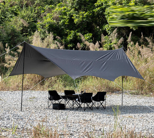 Camping Black-Glue Coating Canopy – Portable Beach & Outdoor Sun Shelter ECOTREK