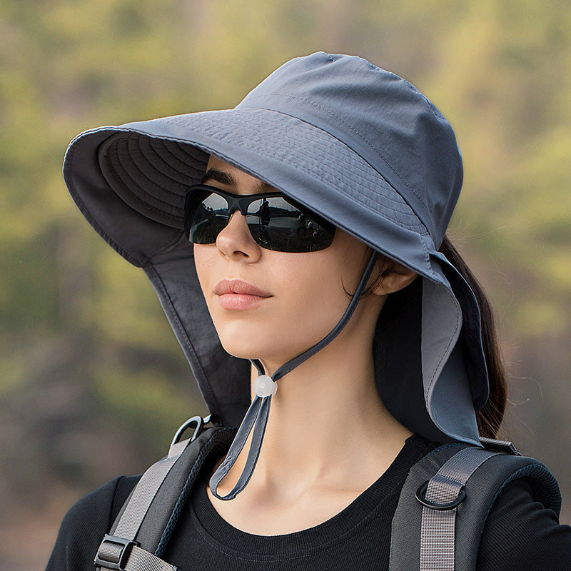 GREY Sun Hats Wide Brim Bucket Outdoor Fishing Hiking Cap UV Protection dealonline.co.nz