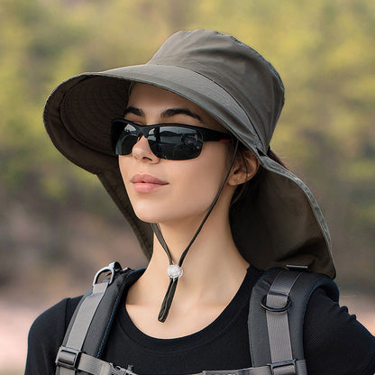 GREY Sun Hats Wide Brim Bucket Outdoor Fishing Hiking Cap UV Protection dealonline.co.nz