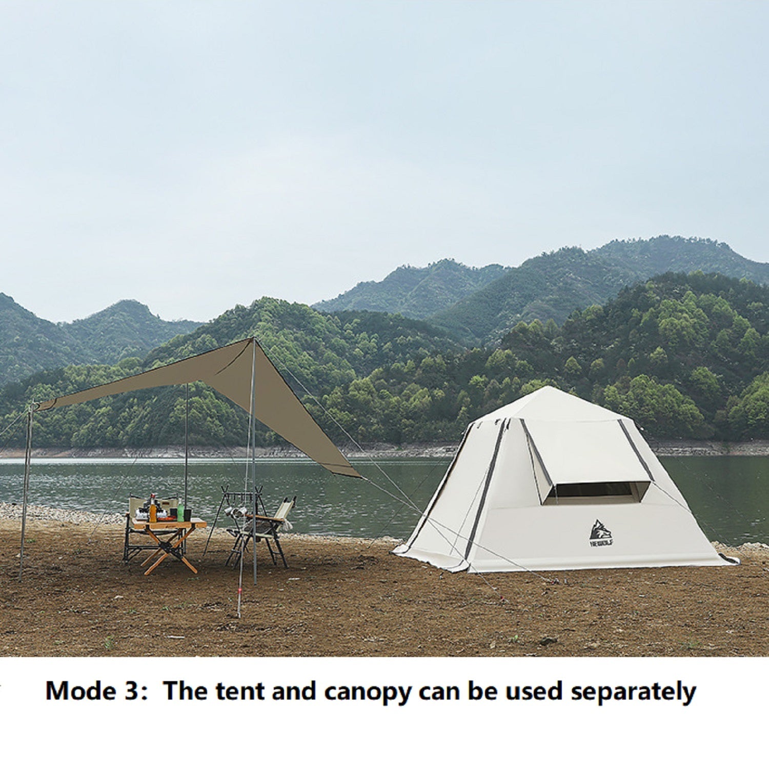 Portable Fully Automatic Waterproof Camping Tent with Canopy for All-Season ECOTREK