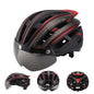 HT-22 Adult Bike Helmet – Lightweight Cycling Helmet with Magnetic Goggles & LED Tail Light HT43204 - ShopHub