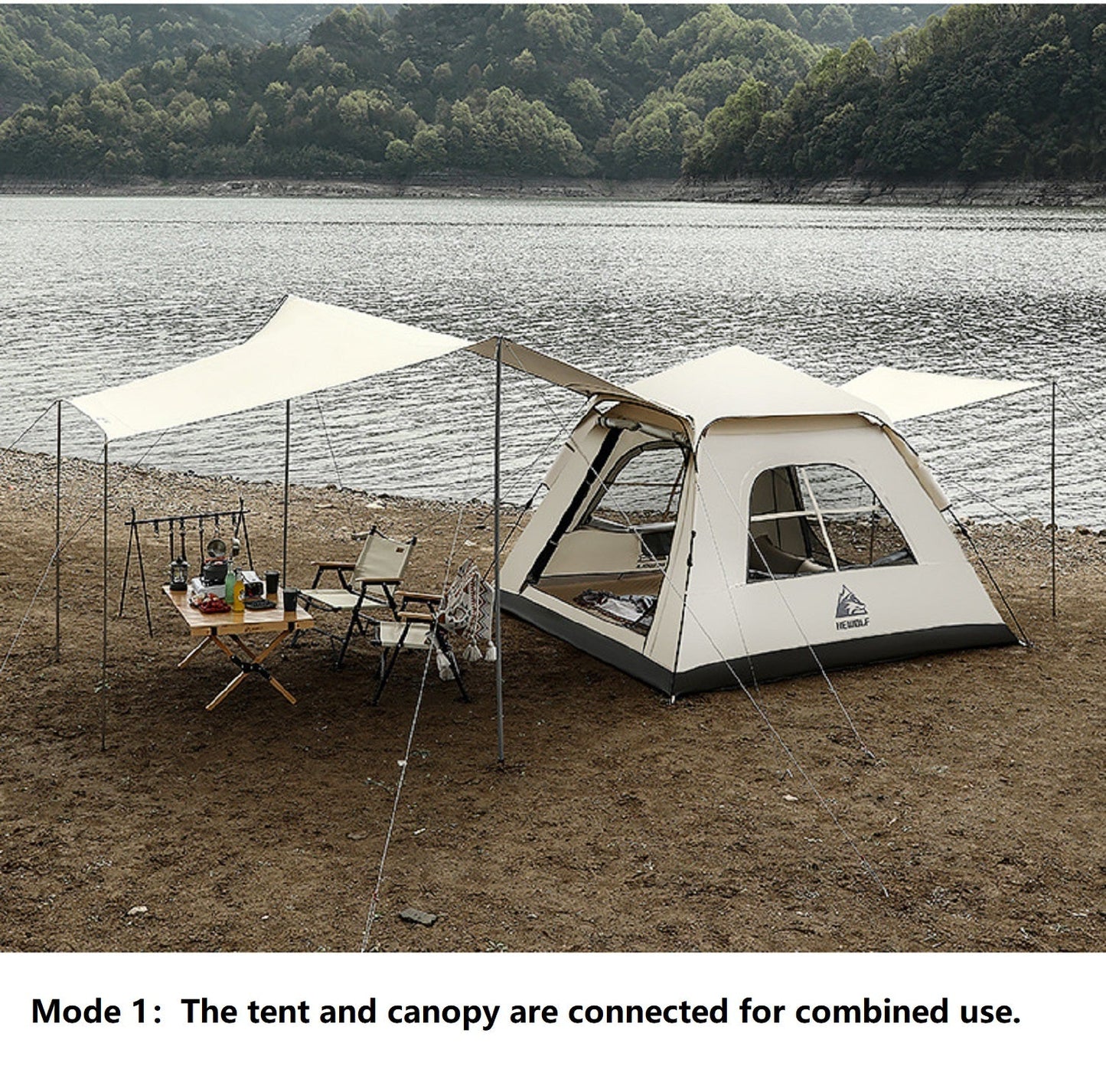 Portable Fully Automatic Waterproof Camping Tent with Canopy for All-Season ECOTREK