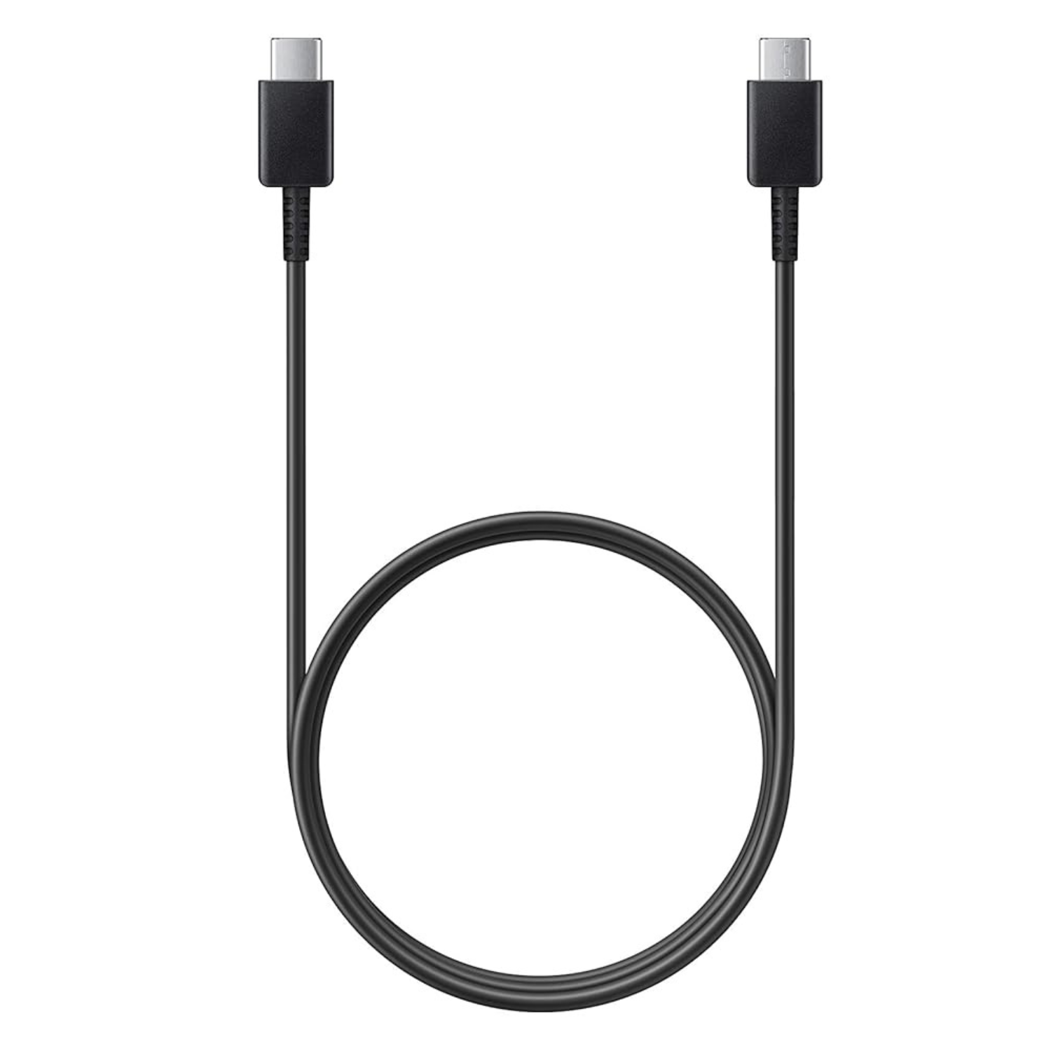 Black 1m USB-C to USB-C charger cable for HTC phones, electronics accessory by 9eight5, shown connected with devices.
