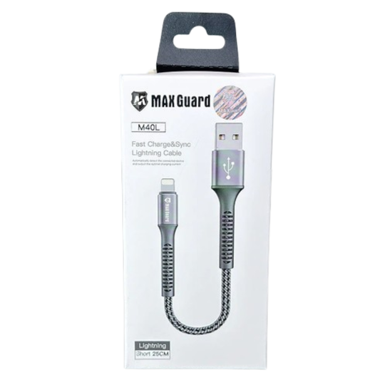 Maxguard 25cm USB-A to Lightning cable M40L