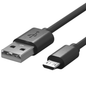 Black 1m USB Micro-USB charger cable for Sony phones from 9eight5, featuring a standard USB and Micro-USB connectors.
