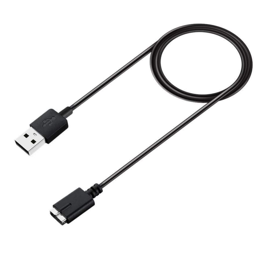 Black USB-A magnetic smartwatch charger cable for Polar M430 GPS, 1 meter long, compatible with Polar smartwatches.