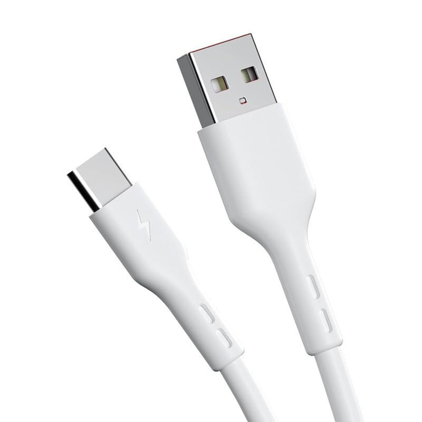 White 1m USB-A to USB-C charger cable for TCL phones by 9eight5, showing the cable with USB connectors on each end.