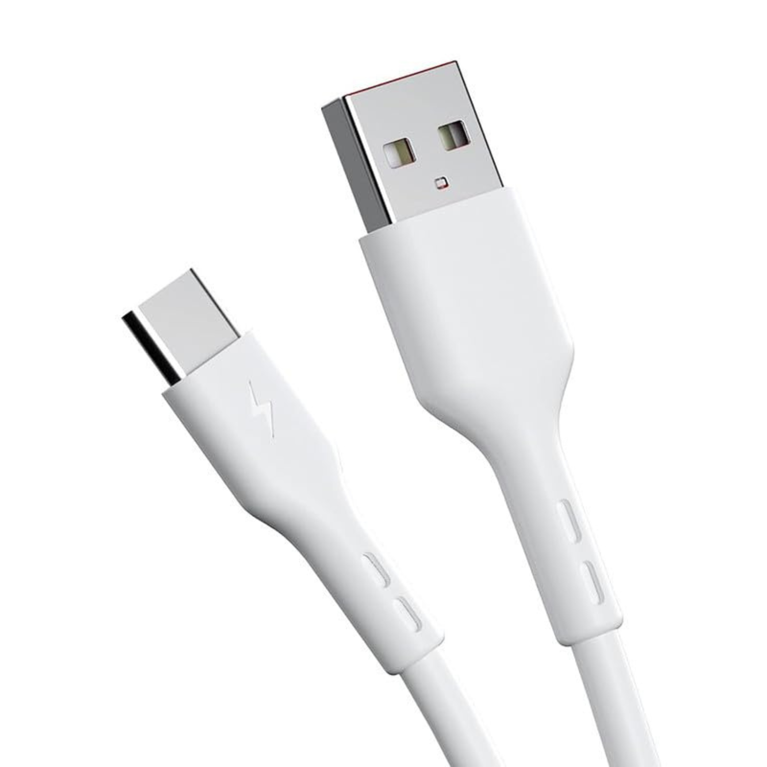 White 1m USB-A to USB-C charger cable for TCL phones by 9eight5, showing the cable with USB connectors on each end.