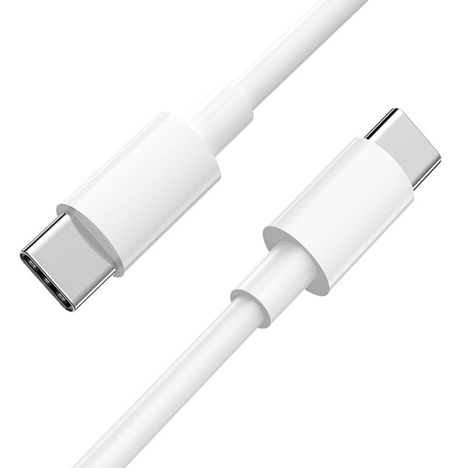 White 1m USB-C to USB-C charger cable for Huawei phones by 9eight5, shown coiled with connectors visible.