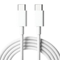 White 1m USB-C to USB-C charger cable for OnePlus phones by 9eight5, shown coiled with USB-C connectors visible.