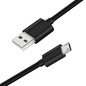 Black 1m USB-A to micro-USB charger cable for TCL phones by 9eight5, featuring a durable connector design.