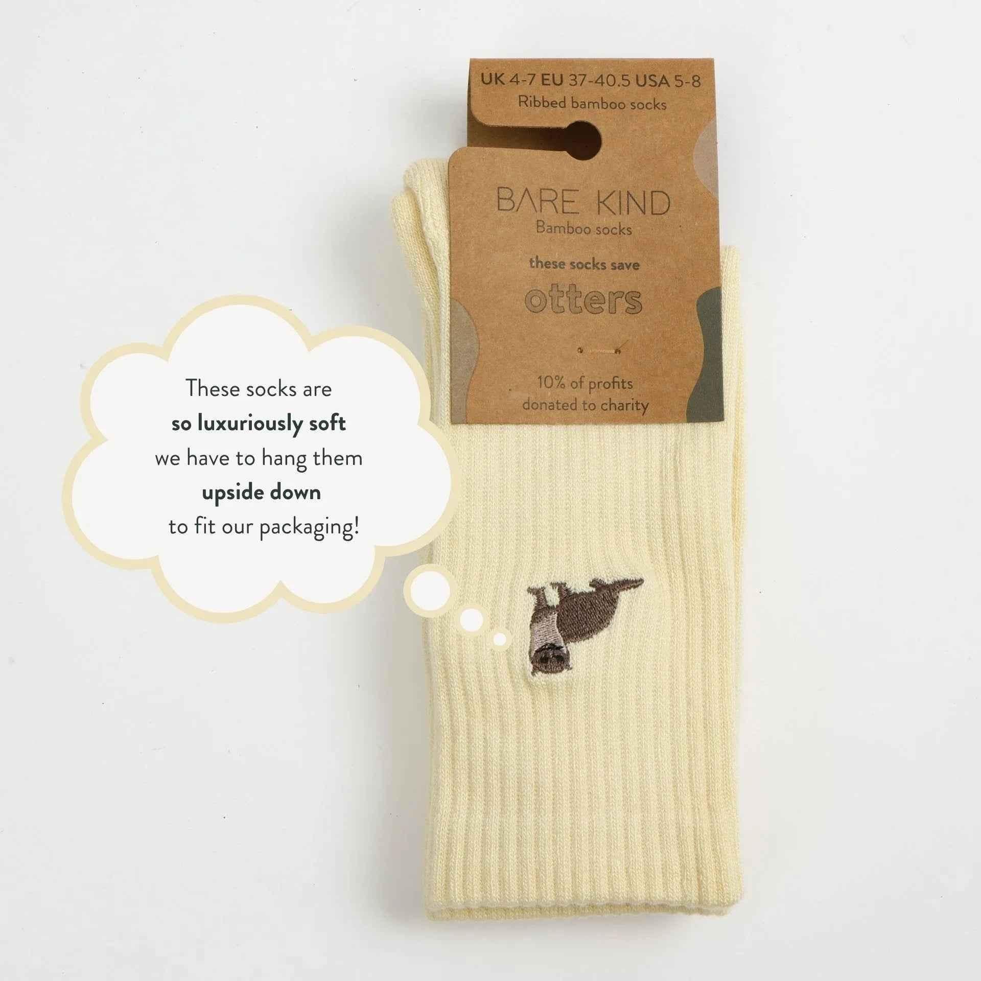Save the Otter Ribbed Bamboo Socks