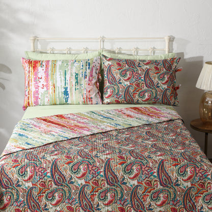 PERCALE REVERSIBLE QUILT SET - PAISLEY ROMANCE Whites of London NZ