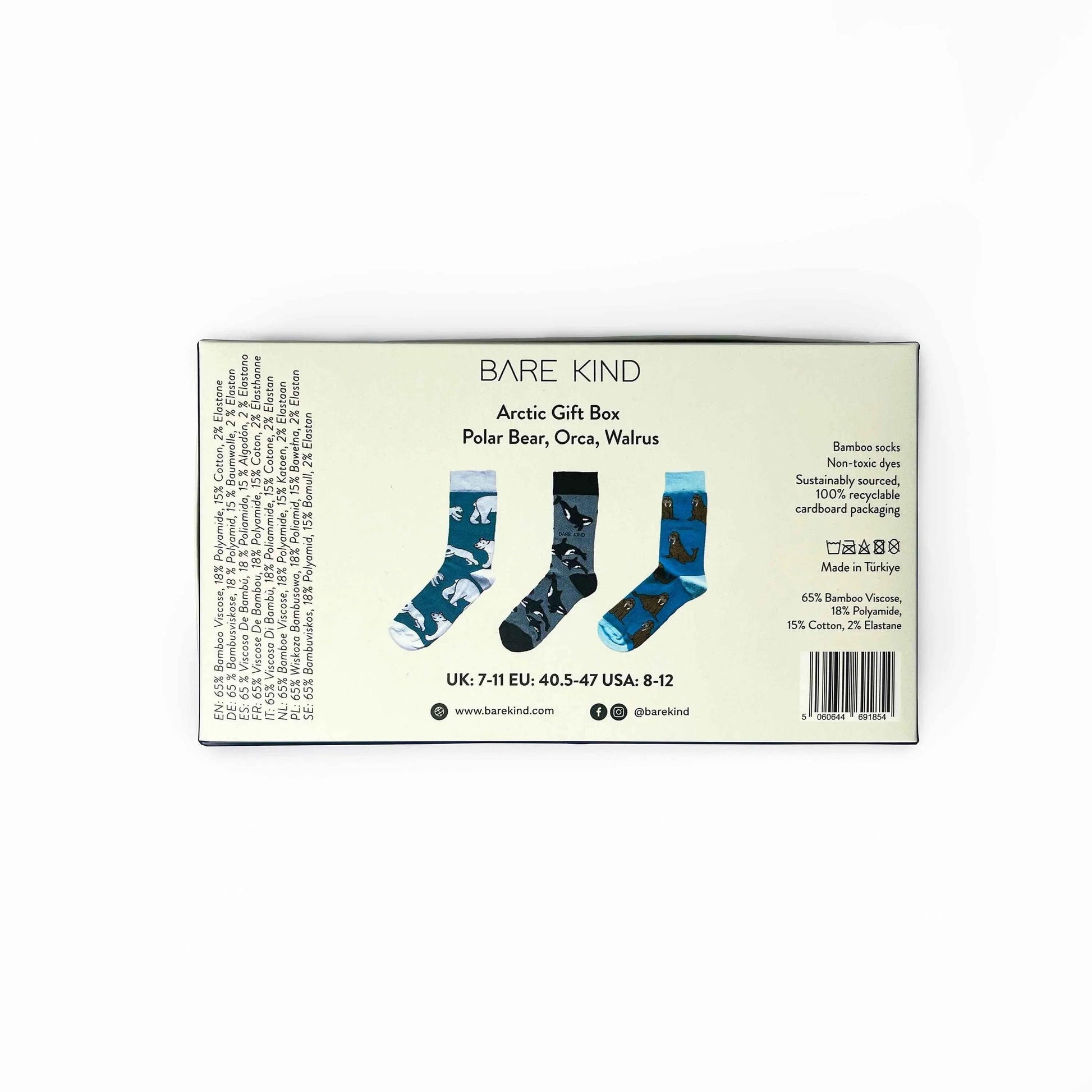 Arctic Animals Bamboo Socks Gift Box of 3.