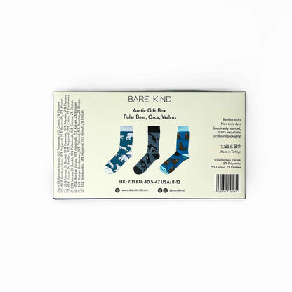 Arctic Animals Bamboo Socks Gift Box of 3.